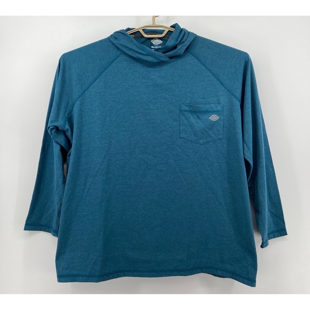 Dickies Women 2X Performance Cooling Temp-iQ Hoodie Teal Blue UPF 40+ SLFW47ESD